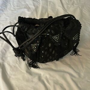 Mylinka small black leather purse